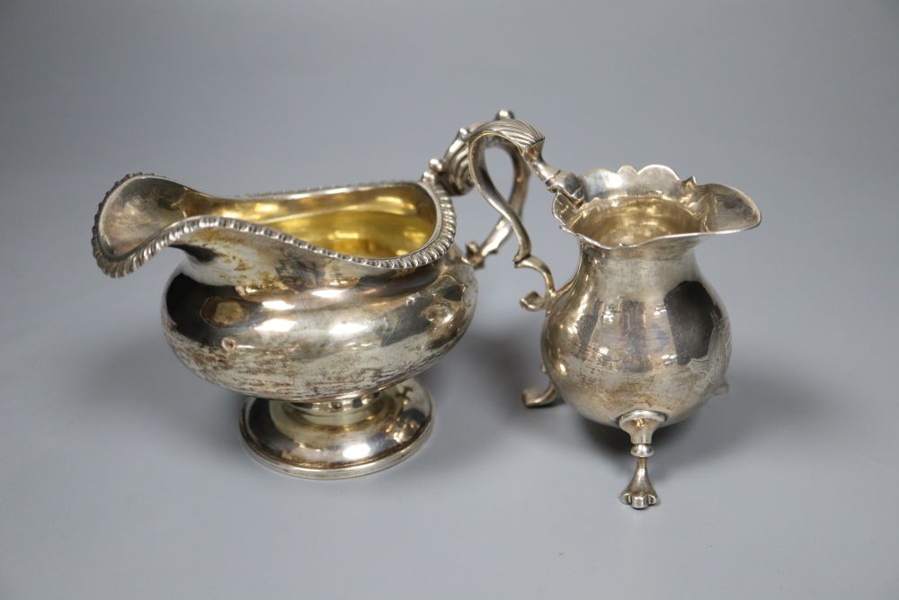 Two George III silver cream jugs, including Robert Hennell, London, 1790, 6oz.